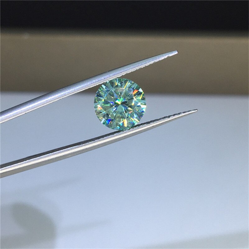 Excellent Diamond Test Past 1 Carat 6.5mm Blue Moissanite Brilliant Cut Round Loose Gemstone for Wedding Jewelry Making