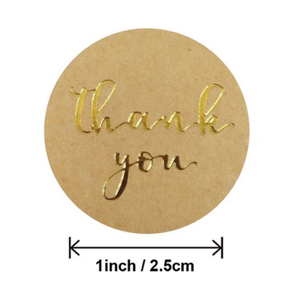 500pcs Round Gold Foil sticker Thank You Sticker For Small Business Seal Labels Sticker for Decoration Envelope