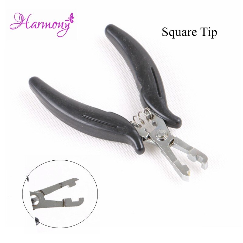 Alicates en forma de U y punta plana para Micro anillos, extensiones de cabello humano, herramientas de extensión de cabello de acero inoxidable, 3 uds.