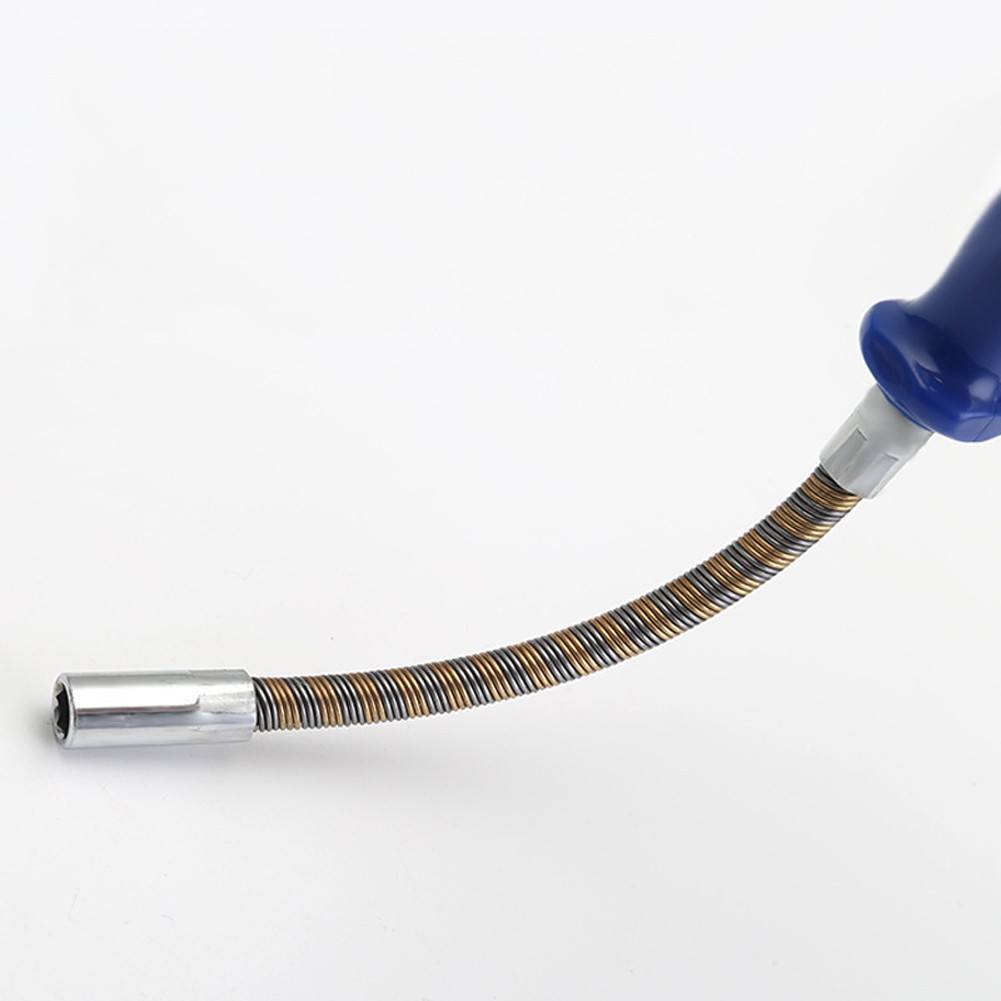 Hylsskruvmejsel halkfri flexibel skruvmejsel handverktyg multifunktionell 7mm skruvmejsel skiftnyckel fjäder sexkantsskruv bit böjbar