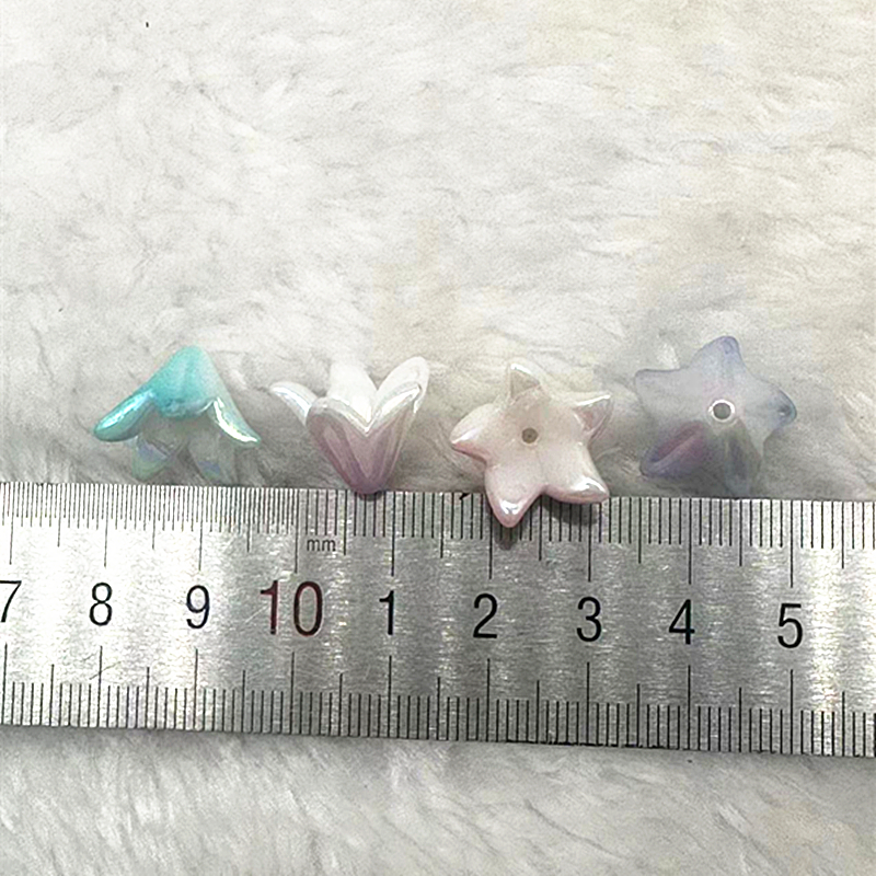 Perles acryliques CAN ies à changement graduel, capuchons de bijoux, breloques et bracelets, perles d'espacement pour bijoux exécutifs, 20 pièces, 13x16mm