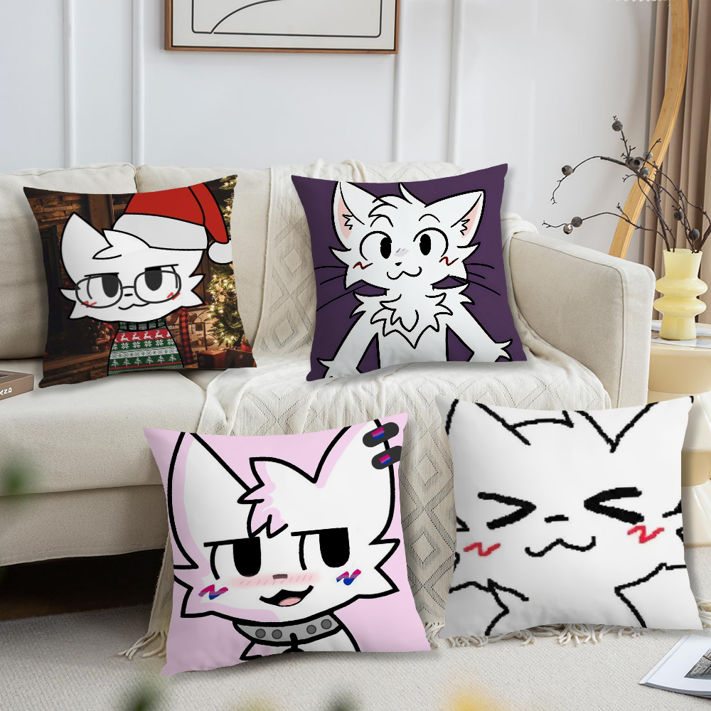 Cute Boykisser Cat Silly cushion cover For Pillow Case Sofa Bedroom Living Room Office Bedside Table Backrest Printing Square