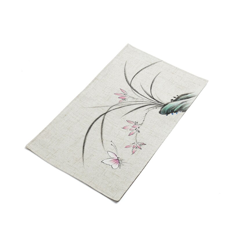 Napperon en tissu peint à la main pour Table basse, drapeau de Table, trompette, tapis de Table en coton et lin: b