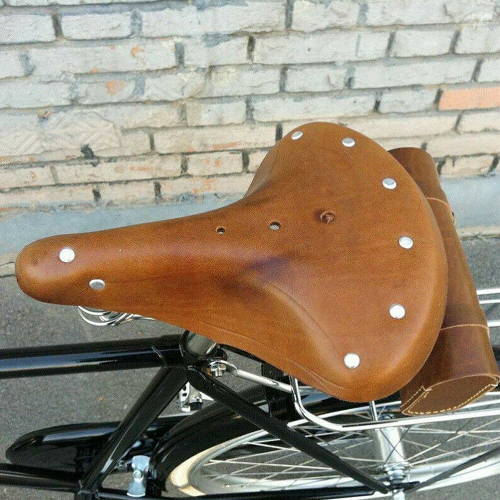Fjedersæde cykeltilbehør universal behagelig cykelsadel klassisk landevejscykel stødabsorbering gammel stil retro læder
