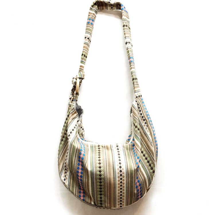 Bohemian Hobos Zak Zakken Katoenen Hippie Schoudertas Thai Top Zip Sling Crossbody Tas Hobo Tas Handgemaakte Messenger Purse: women bag 3