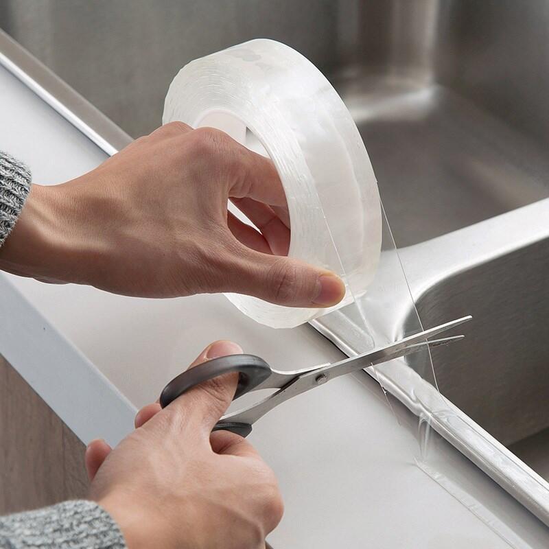 Pvc vandtæt meldugsikker klæbende tape køkkenvask fuge sprække klistermærke hjørne linje klæbestrimmel
