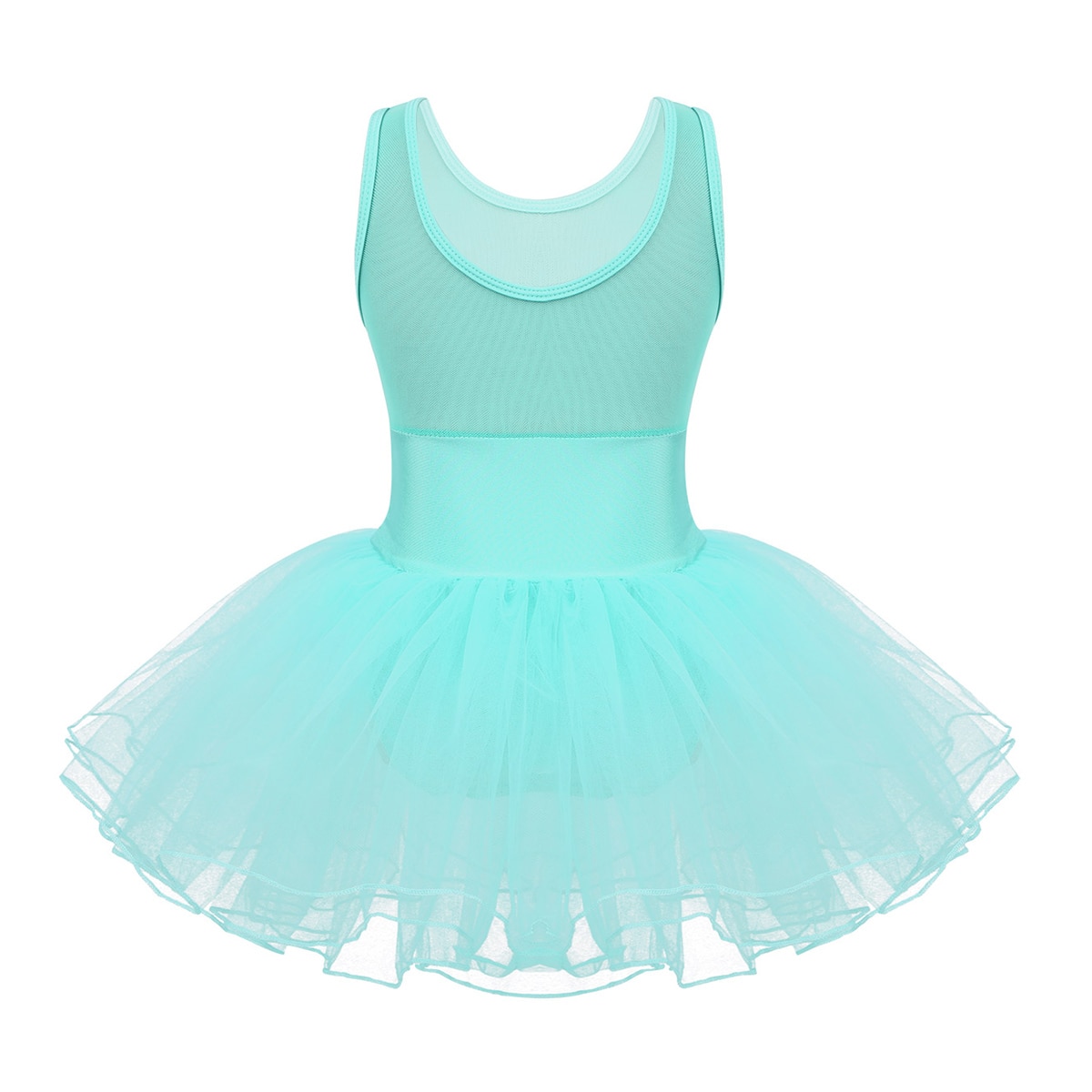 Paillettes enfants filles ballerine Dancewear sans manches maille extensible épissure Ballet danse Tulle gymnastique justaucorps maille Tutu robe