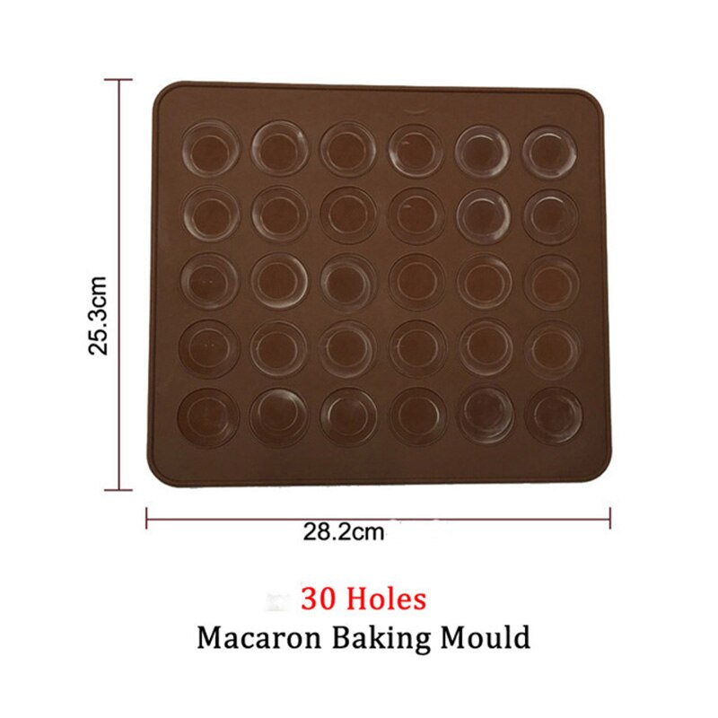 30 Holes Silicone Mat For Oven Macaron Silicone Baking Mat Non-Stick Baking Macaron Cake Pad Bakeware Pastry Baking Accessories: Default Title