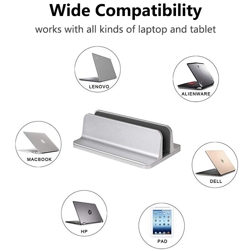 Til macbook air pro lodret stativ holder desktop justerbar metal aluminiumslegering computer notebook laptop holder tilbehør