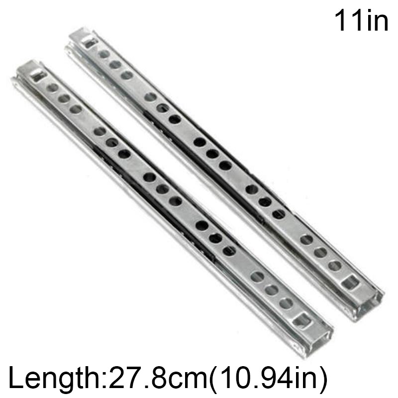 2Stck 9 "-14" Kugellager Schubladen Kugellager Rutschen Nuten Tastatur Schrank Schrank Läufer Schiene führen Möbel Rutschen: 11 Zoll