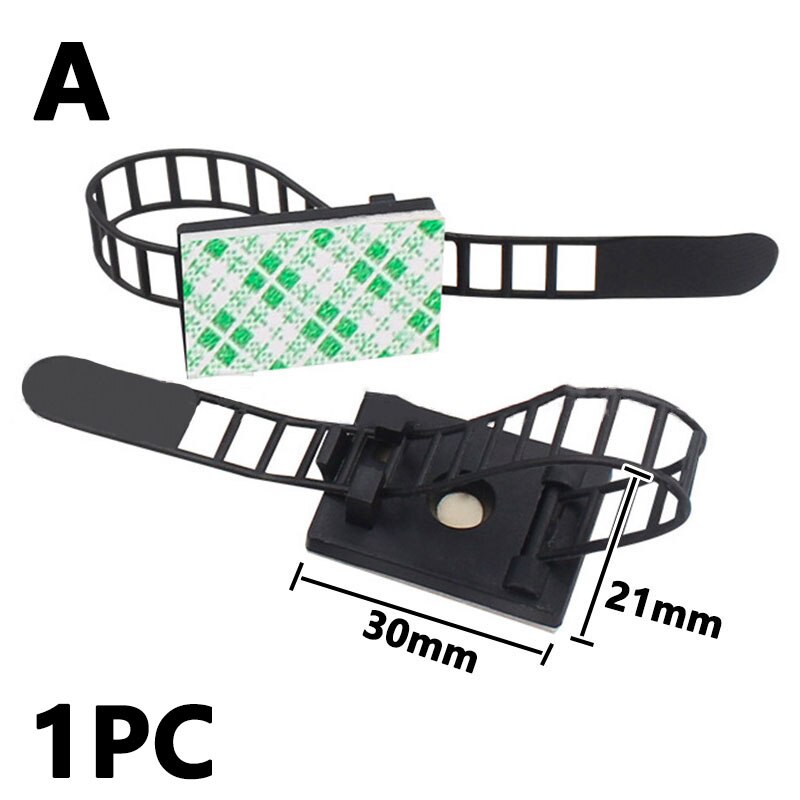 10PC Cable Tie Mounts Adjustable Wire Ties Cable Clips Clamp Plastic Self Adhesive Cable Organizer Fix Holder Cord Management: A