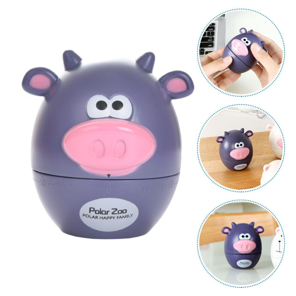 1Pc Kitchen Countdown Timer Cartoon Time Reminder Baking Supply(Purple)