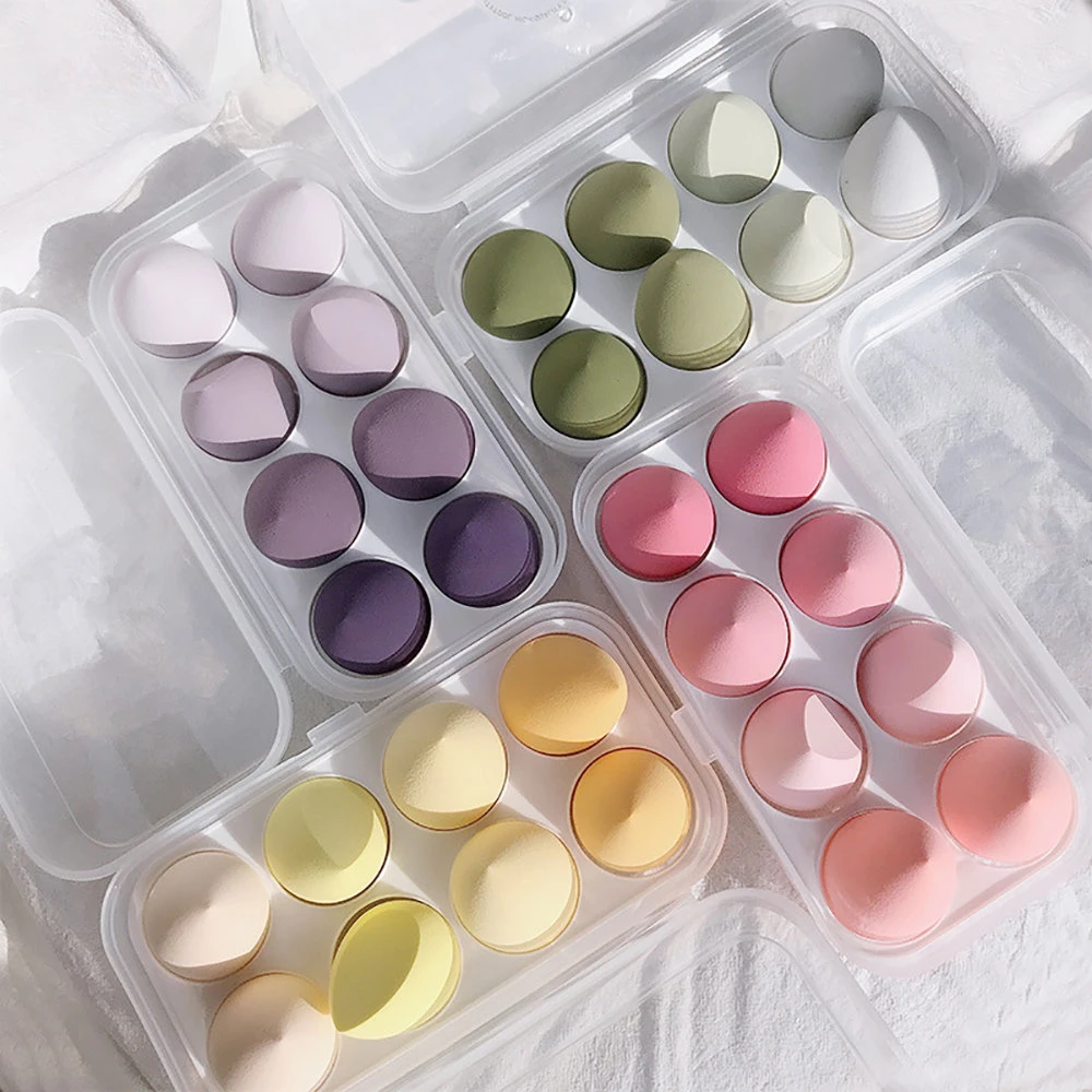 Esponja de maquillaje para mujer, licuadora, huevo de belleza, esponja cosmética, esponjas suaves para base en polvo, accesorios de maquillaje, herramientas de belleza, 4/8 Uds.