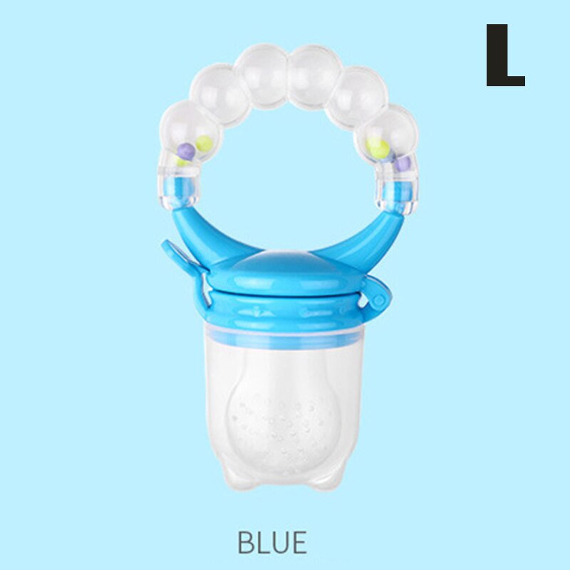 Pasgeboren Baby Fruit Muziek Bijtring Tepel Voedsel Mordedor Bite Baby Siliconen Bijtringen Veiligheid Feeder Bite Voedsel Bijtring Mondverzorging: Blue L