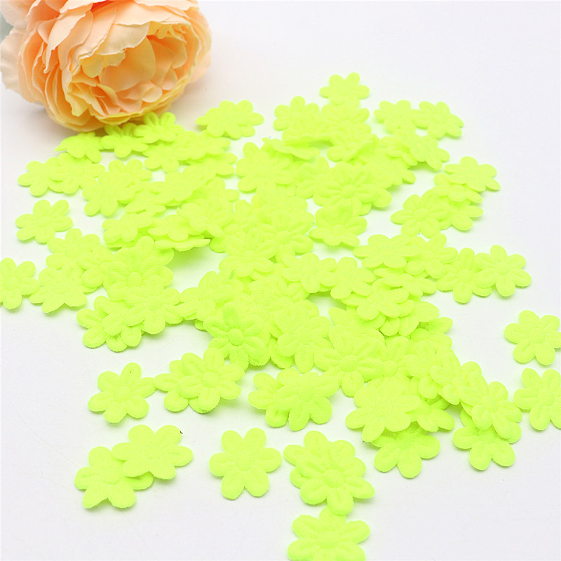 Tela de 2cm con cinco pétalos de flores en relieve, accesorios de tela de joyería DIY, Material de pegatinas de tela: Zinc envejecido