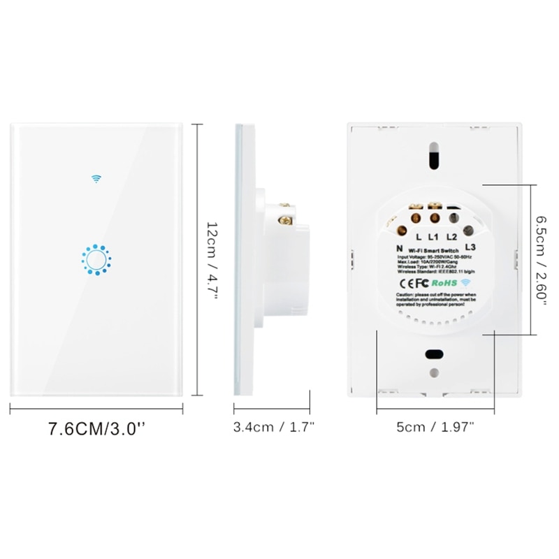 Press Switch Smart Wifi Water HeaterSwitch Boiler Alexa Switches Google Home the Voice for US Plug Outdoor Timer 4G App Cont