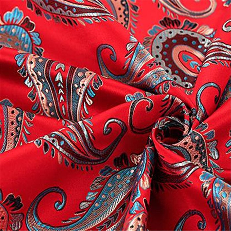 Tela brocado de poliéster con de flor, tejido Jacquard con patrón de Cachemira para uso en ropa de mesa