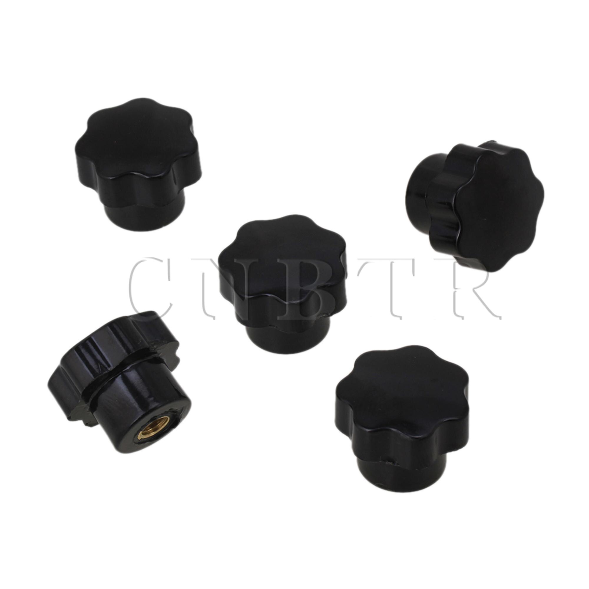 CNBTR 5 pièces noir bakélite vis sur Type étoile tête de serrage bouton M8 filetage femelle Dia