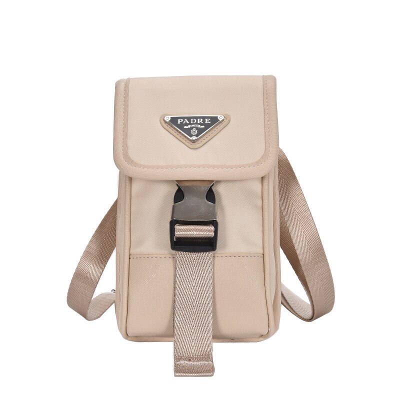 Bandolera multiusos para mujer, bolso de pecho, estilo de Hong Kong, de tela de nailon, riñonera Retro oscura, novedad de: Vertical Beige