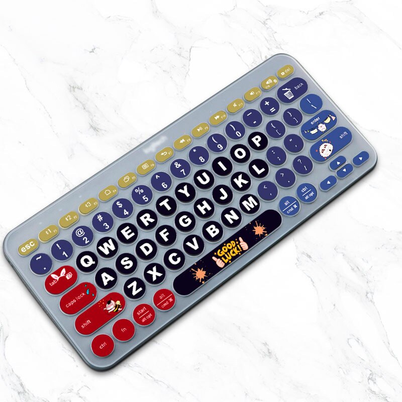 Housse de clavier sans fil pour Logitech K380, étui en Film Silicone souple et fin, coloré US, en coréen et en anglais: H