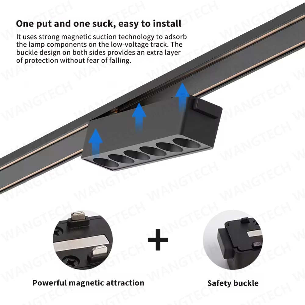 T26 Magnetisch Spoorlicht Opbouw Stukadoors Aluminium Rail LED DC48V Thuisassistent Thuis Woonkamer 1,5 m/2 M Zwart Wit