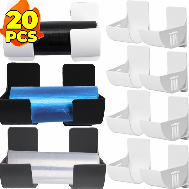 Wall Mounted Trash Bag Shelf Holder Garbage Bag Storage Box Fresh Film Roll Container Dispenser Self-Adhesive Garbage Roll Racks