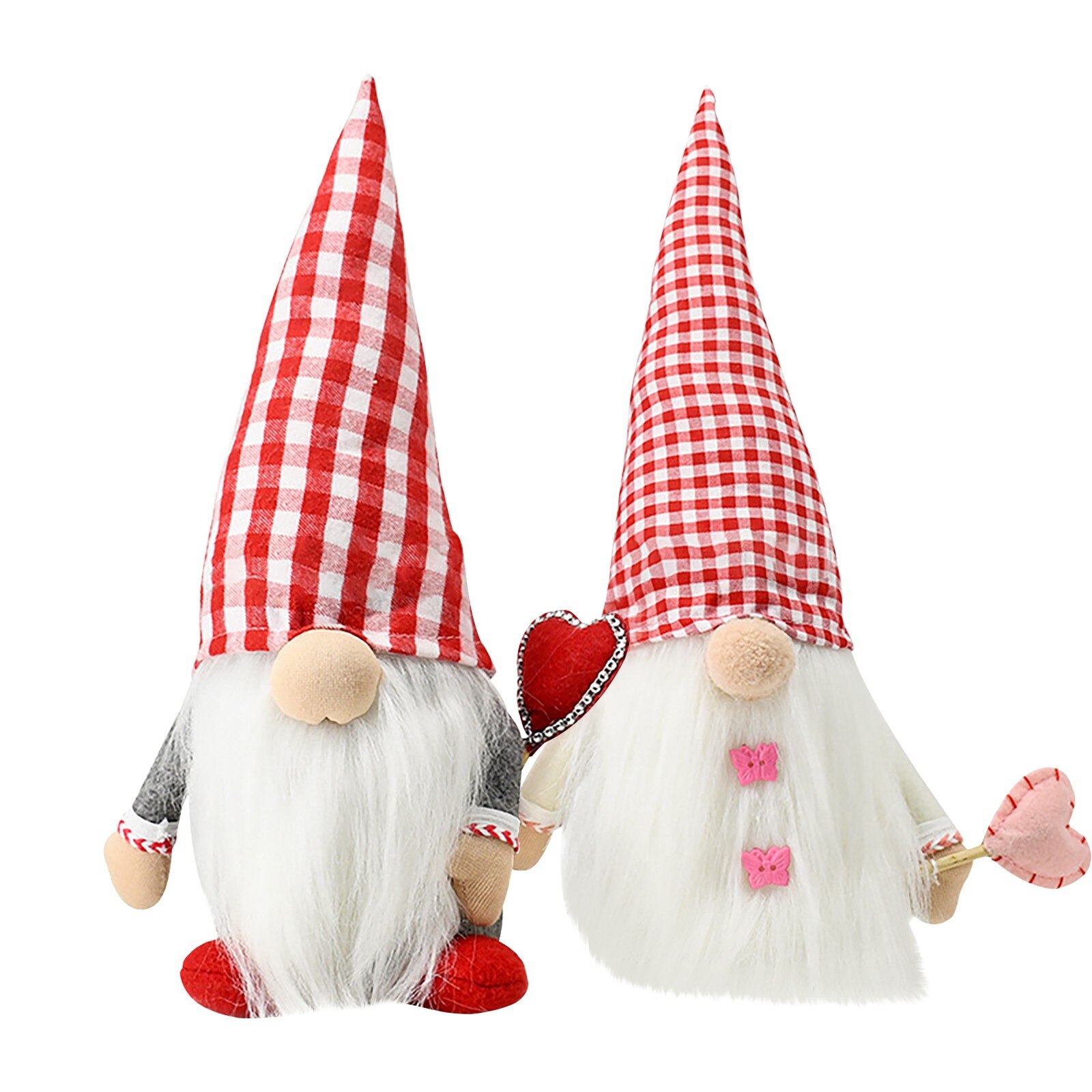 2pcs Valentine's Day Decorations Bedroom Living Room Desktop Standing Post Faceless Valentine's Christmas: Light Red