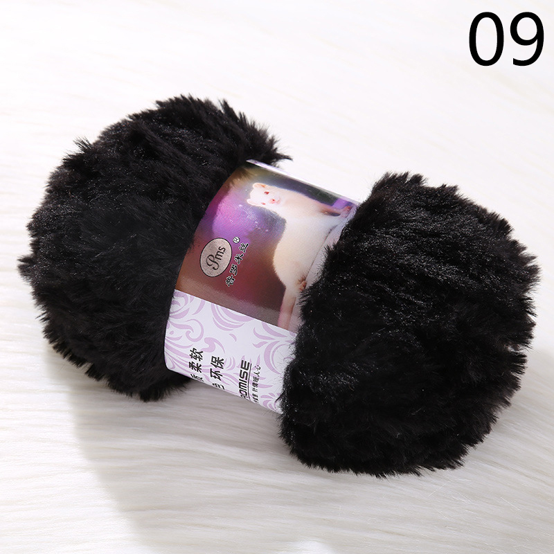 Fil de fausse fourrure en laine de cachemire, 50 g/rouleau, pour tricot à la main, Crochet, pull, fil pour vêtements de bébé, écharpe, fil de vison pelucheux: 9