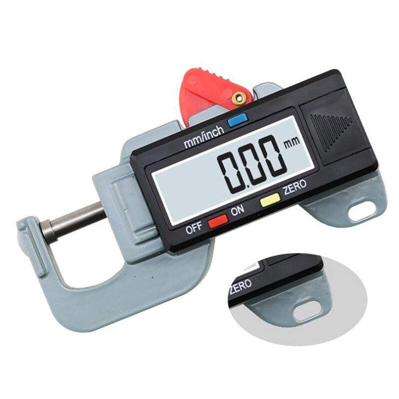 Precise Digital Thickness Gauge Meter Tester Micrometer Lateral Thickness Gauge for Leather Steel Plate Cloth 0-12.7 mm