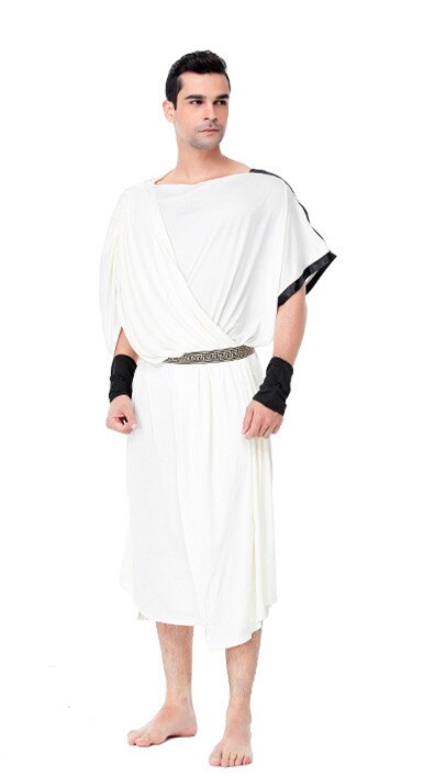 Purim Ladies Roman Princess Toga Fancy Dress Halloween Greek Olympic Goddess Grecian Outfit Arabic Prince Caesar Costume for Men: Men / XL