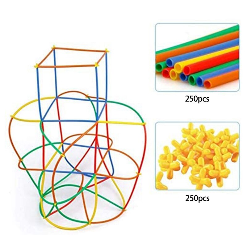 Straws Block Connectors DIY Toy Constructor Interlocking Engineering for Kids Educational Toys