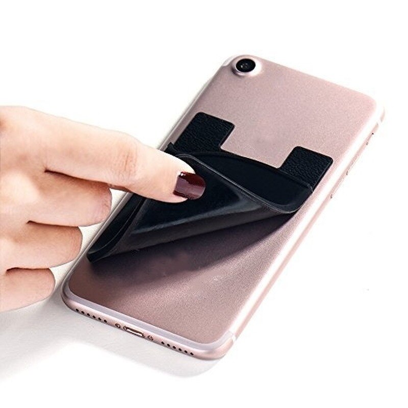 1PCS Silicone Card Cover Mobile Phone Back Pocket Women Men Card Case Elastic Non-slip Cell Phone Stick Adhesive Card Holder