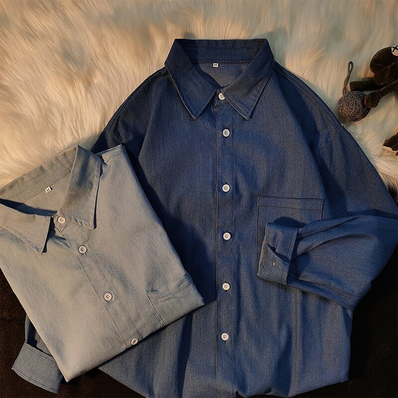 Chemise en Jean bleu pour hommes, vêtements de , nouvelle 2022