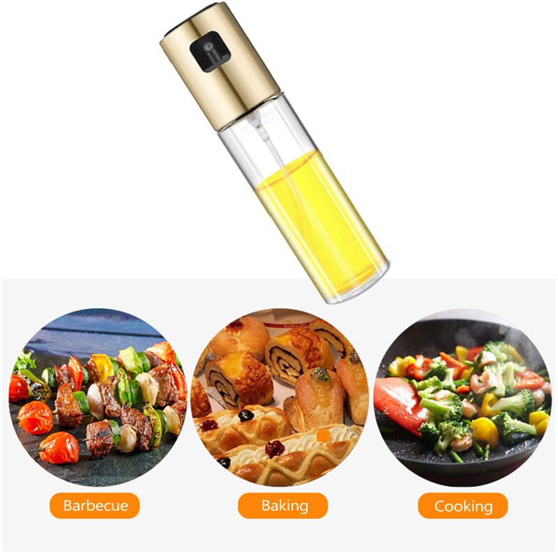 Anpro 1 stk køkkenbageglas olivenolie sprayflaske eddike oliesprøjte krydderflaske sojasovs tom flaske til bbq salat