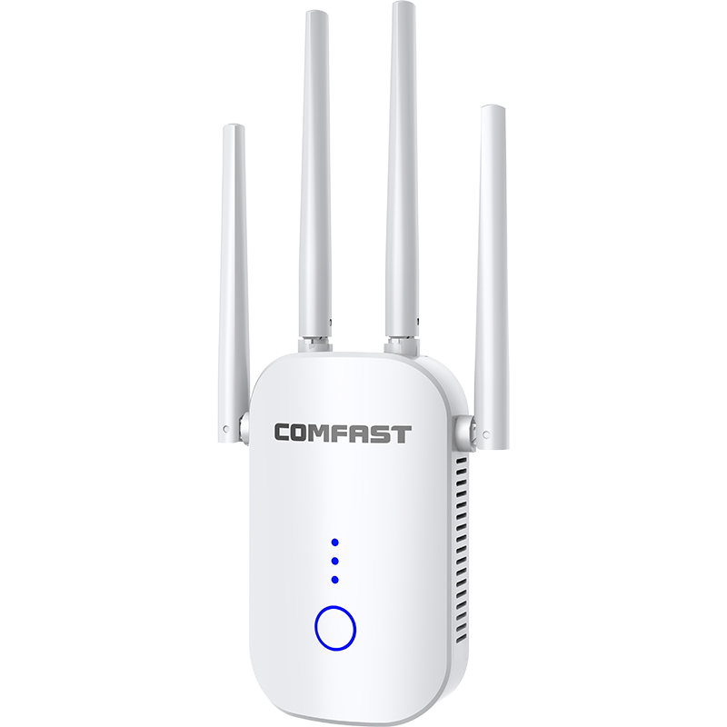 Comfast CF-WR758AC 1200Mbps WiFi Repater Dual Band segnale 2.4G e 5G Extender a lunga distanza 4 antenne fino a 4000 mq copertura completa