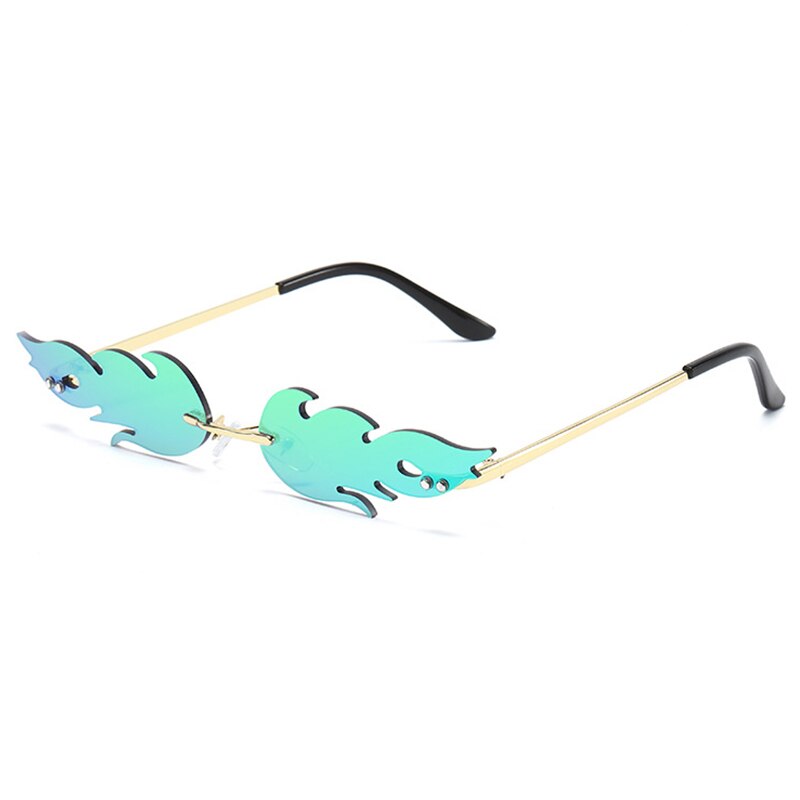 Maxjuli fire zonnebril voor dames en heren, randloze golfzonnebril, metalen kappen voor vintage spiegelbrillen, uv-bescherming, gafas 8070: C2 groene