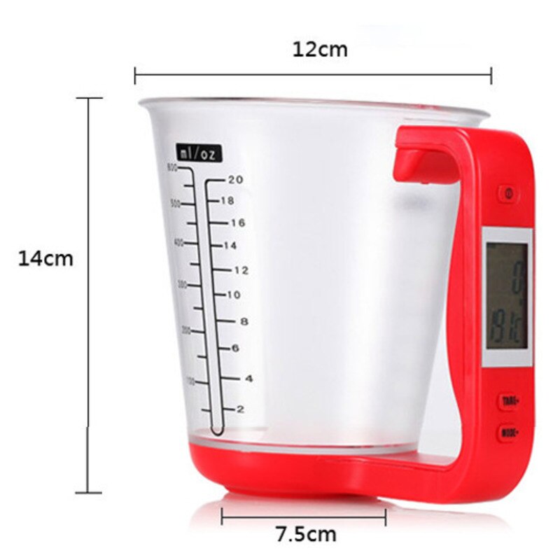 Measuring Cup Kitchen Scale Digital Beaker Libra Electronic Tool LCD Display Temperature Baking Accessories Balance Cuisine