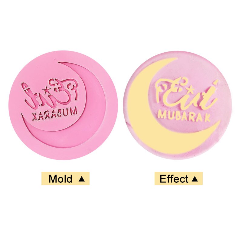 Eid Mubarak – moule à biscuits en relief, coupe-tampon en forme d&#39;étoile et de lune, décoration de fête musulmane du Ramadan, outils de cuisson de gâteaux à faire soi-même, moule à Fondant: 6
