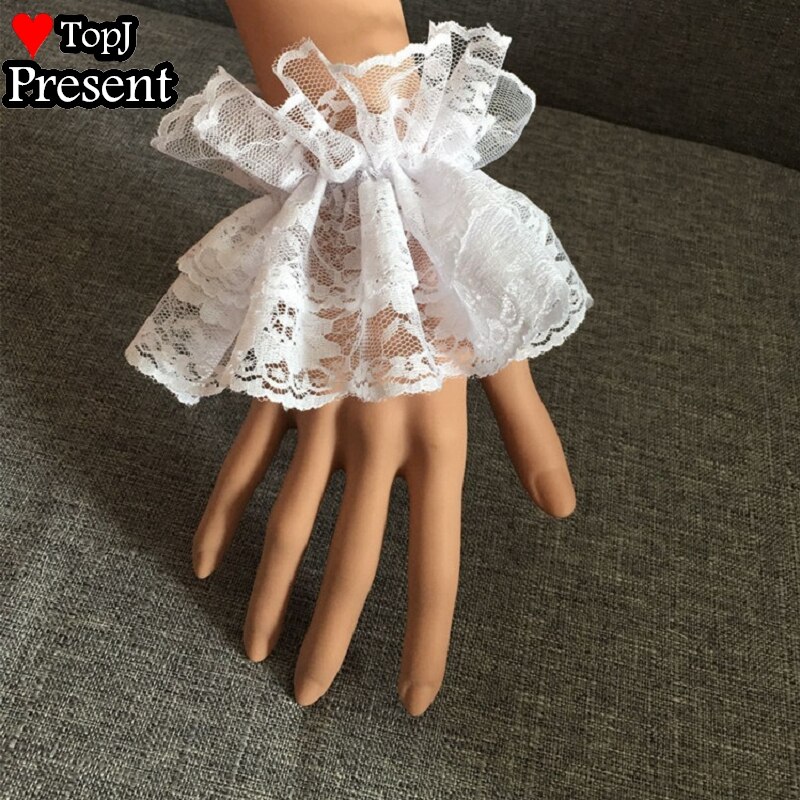 RuffSweet-muñequeras de mano de Lolita para mujer y niña, accesorios de Cosplay de encaje con lazo, anillos para muñeca