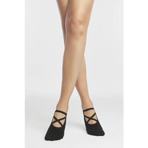 Pni – chaussettes de ballerine noires à paillettes actives, élégantes, respirantes, en coton, pour femmes