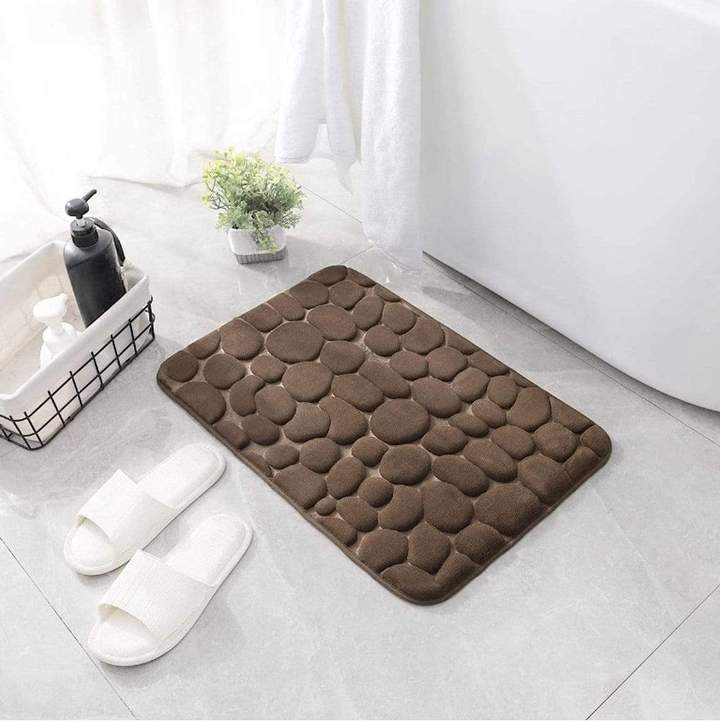 Bathroom Mats Super Absorbent Bath Mat Carpet Non-slip Floor Mat Comfortable and Resilient Modern Simple Door Decor Washable Rug: Brown / 400MMx600MM