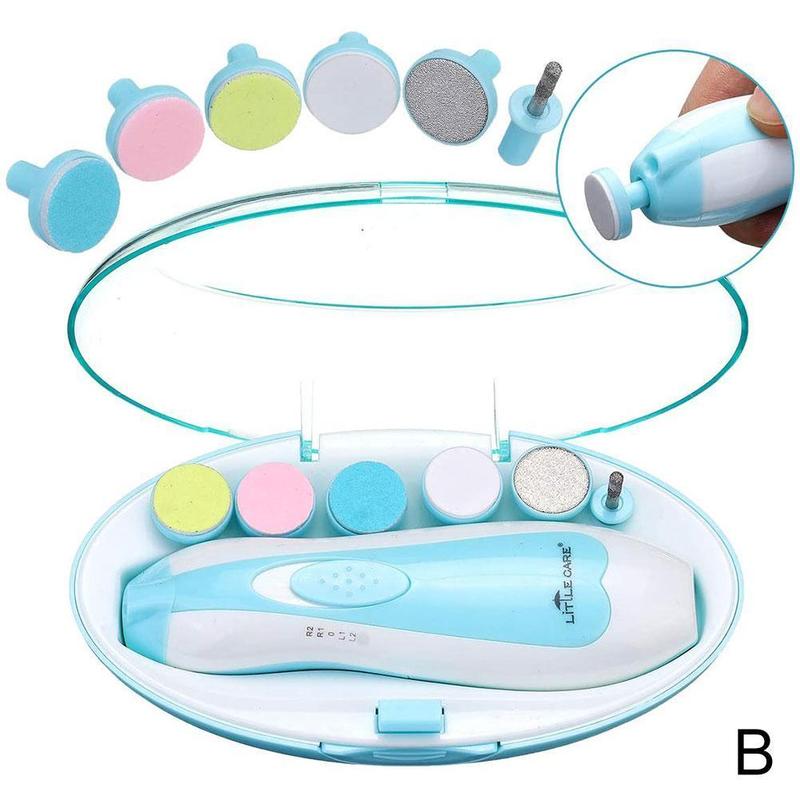 Tagliaunghie elettrico per bambini di sicurezza tagliaunghie tagliaunghie Trimmer strumento per Manicure Manicure Set di strumenti per la cura della Pedicure per bambini: blue