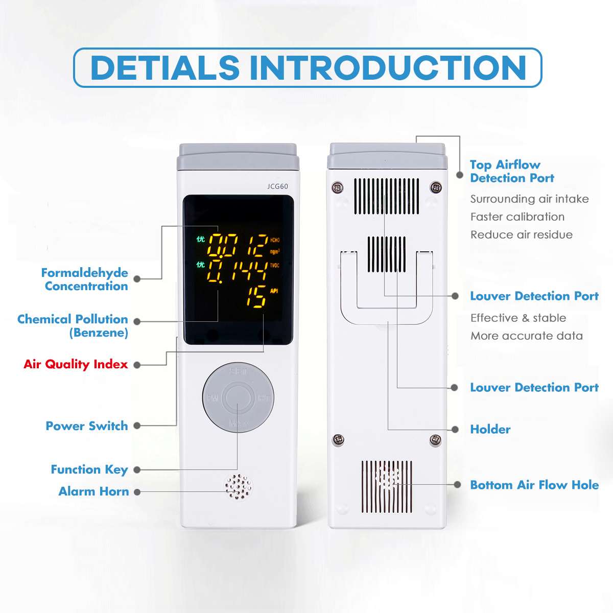 Air Monitor Digital Formaldehyde Detector TVOC Benzene API Meter Testing Appliance Air Monitor Gas Analyzer