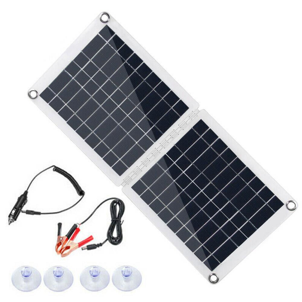 Panel Solar Flexible de 60W, Panel Solar monocristalino, plegable, doble USB, para teléfono, batería de coche, electrónica, 18V/12V/9V/6V