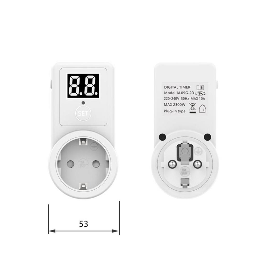 Countdown Schakelaar Twee Digit Display Countdown Timer Time Control Telefoon Batterij Elektrisch Voertuig Opladen 10A Eu Plug