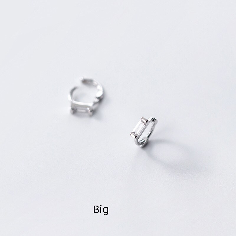 La Monada Hoop Brincos Para Mulheres Brincos de Prata 925 Mulheres Finas Jóias Geometria Bonito Brincos de Argola Prata Esterlina 925 Mulheres: SilverWhiteBig