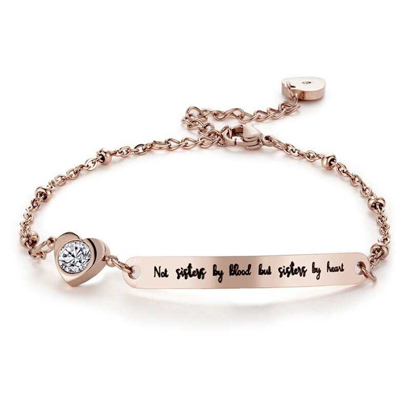 Rvs Beste Vrienden Armband Vriend Sieraden Vriendschap &quot;Niet Zusters Door Bloed Maar Zusters Door Hart&quot;
