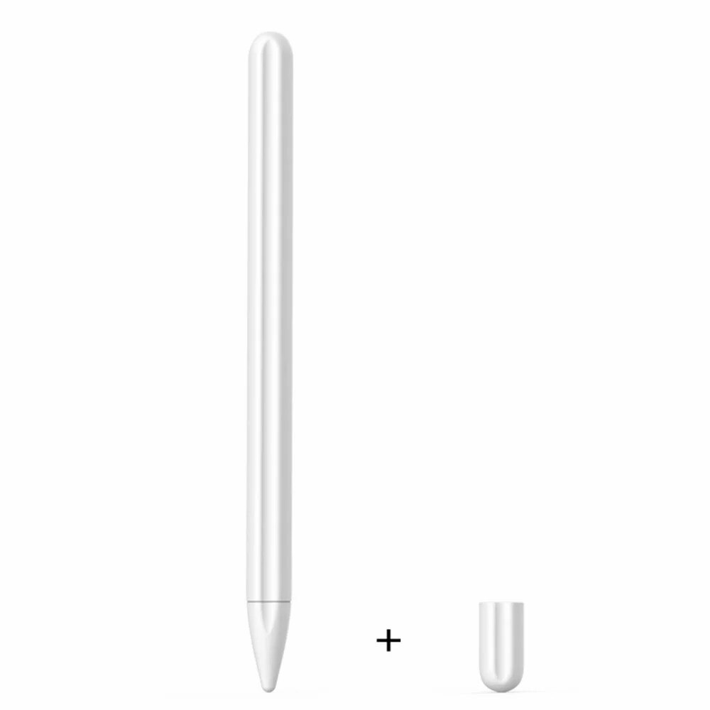 Zachte Siliconen Compatibel Voor Huawei M-Etui Compatibel Voor Tablet Touch Pen Stylus Beschermhoes Cover Anti-verloren: WHITE