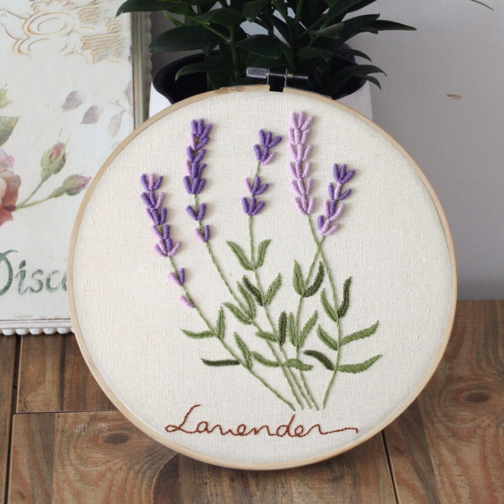 DIY Embroidery Flower Handwork Needlework for Beginner Cross Stitch Kit Ribbon Painting Embroidery Home Decoration: J050478A