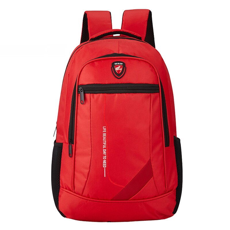 Men High Nylon Backpack Multifunction waterproof Backpack Leisure Travel Large Capacity Student School Bag: Red 720